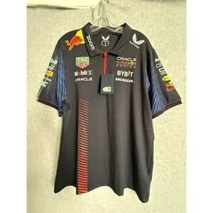 Oracle Red Bull Racing Shirt Mens 2XL Blue F1 Racing Castore Team Polo Honda